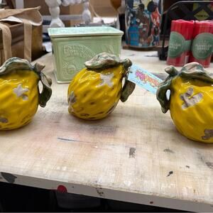 Three Lemons Ceramic Fruit Decor